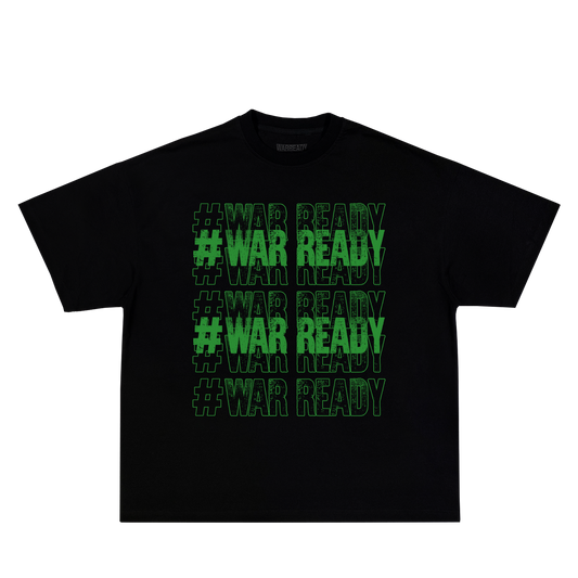 "#WARREADY" TEE BLACK AND GREEN